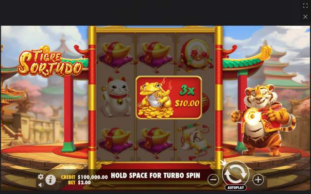 Vitória com sapo dourado no Fortune Tiger