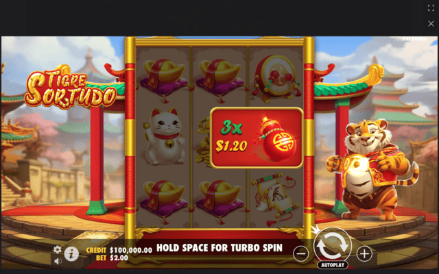 Vitória com lanterna no Fortune Tiger
